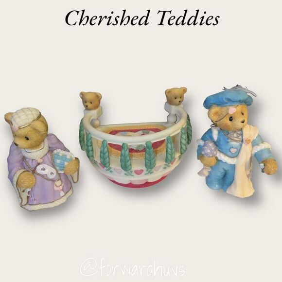 Enesco Romeo and Juliet Cherished Teddies Set with Balcony Displayed - READ - Picture 1 of 13